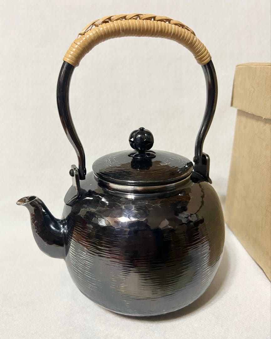 秀峰堂 銀いぶし仕上 銀瓶丸型五合 アンティーク レトロ 工芸 即決