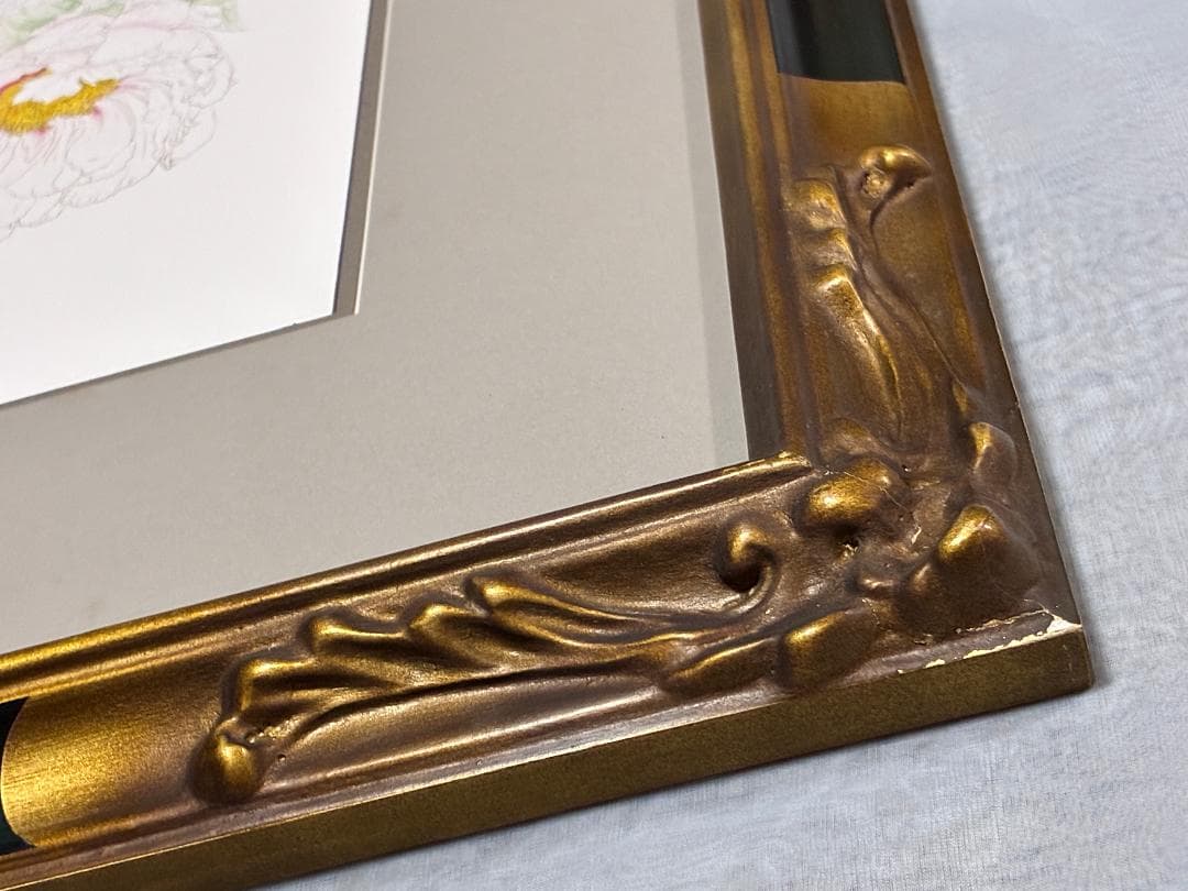 須加五々道 　『牡丹』　 額装