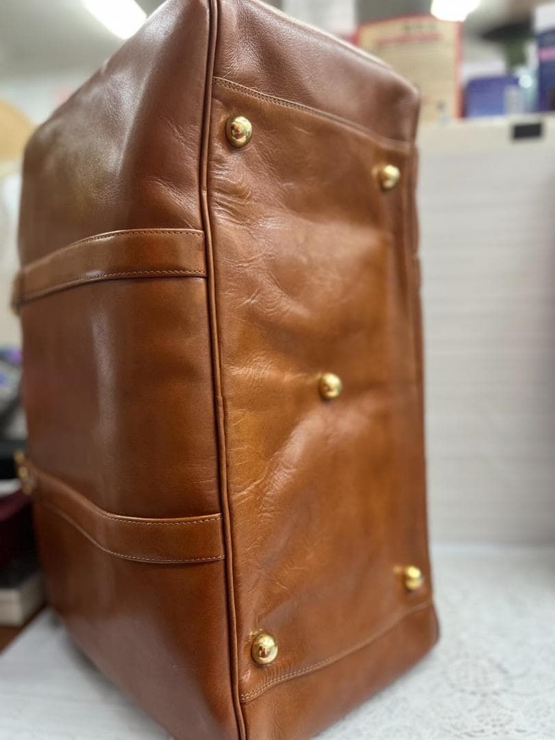 ★美品★MARUEM　本革　スクエア　ボストンバッグ　旅行鞄　レトロ　キャメル