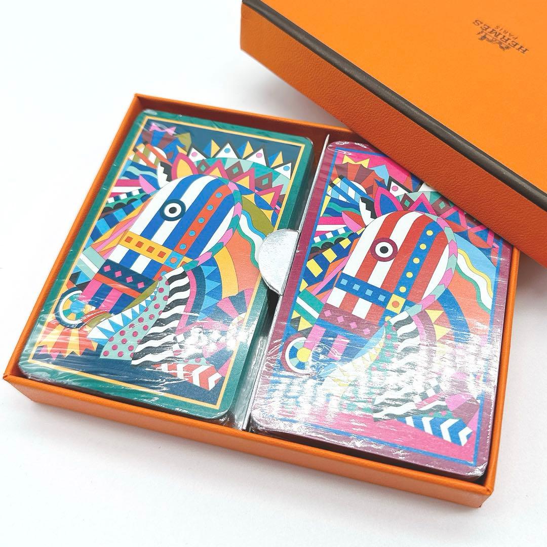 美品★HERMESトランプ シュワルドウフェッド ブリッジカード★C37