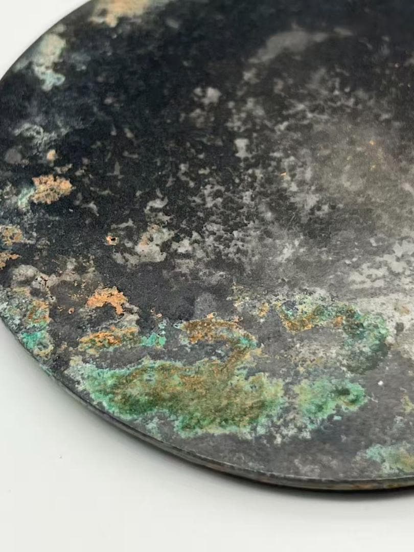 唐時代（盛唐～中唐）唐代宝相花紋高彫り吉祥紋銅鏡　幾何学紋（E-99②）