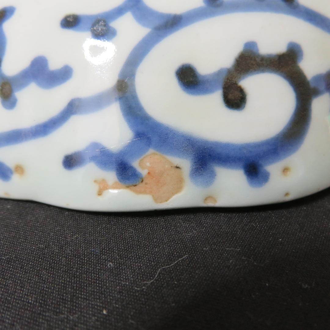 なます皿 5枚 江戸 蛇の目 唐草 松竹梅 窯傷 歪み 蔵出し