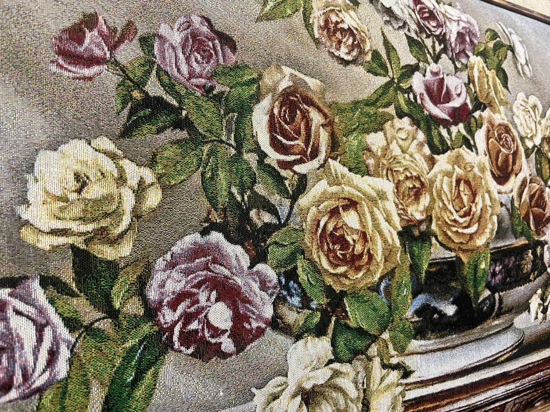 絵画 バラのゴブラン額絵 ゴブラン織り キャンバス 額絵 風景画 名画 アート