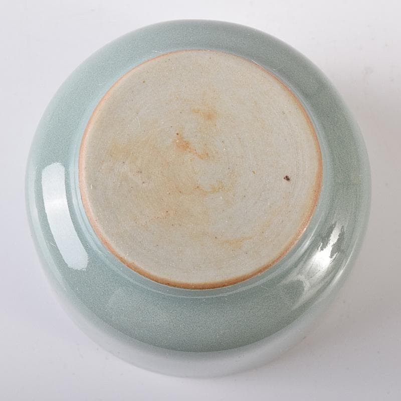 パウロニア　青磁　桃　香合　堀内宗完（兼中斎）極め箱　V　R8201