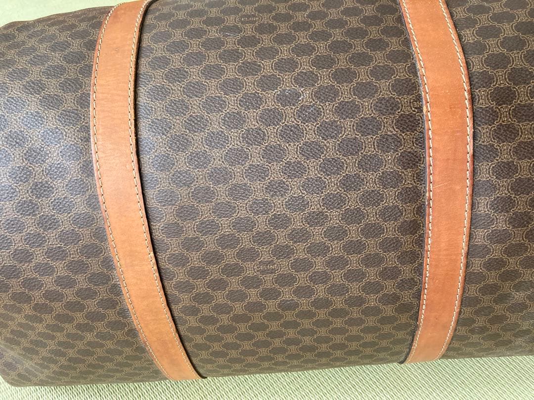 【CELINE】ボストンバッグ マカダム柄 ダークブラウン ショルダー付