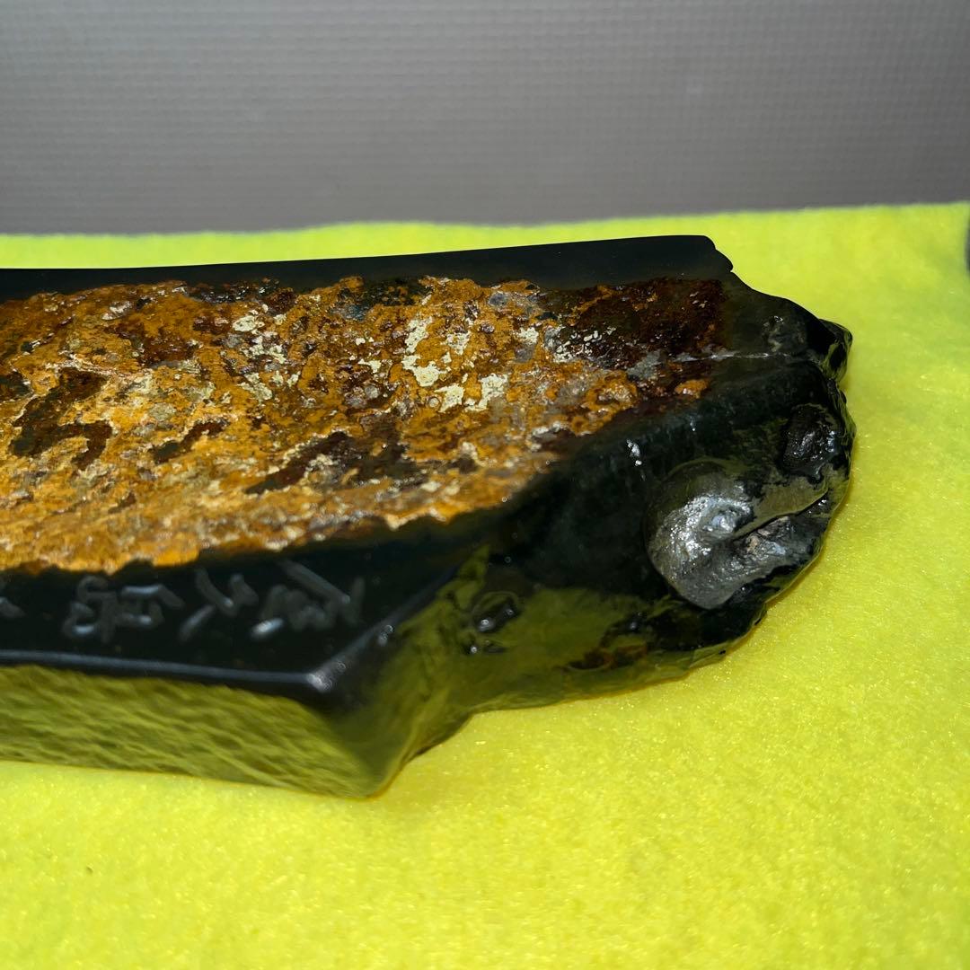 ⭕️屋久島硯　秀命堂　秀命作　純手彫り　希少な硯　女性好み作品　荒々しさ感じる