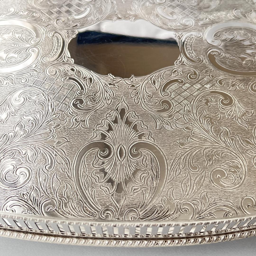 【英国】 ギャラリートレー オーバル型 40cm クロウフット