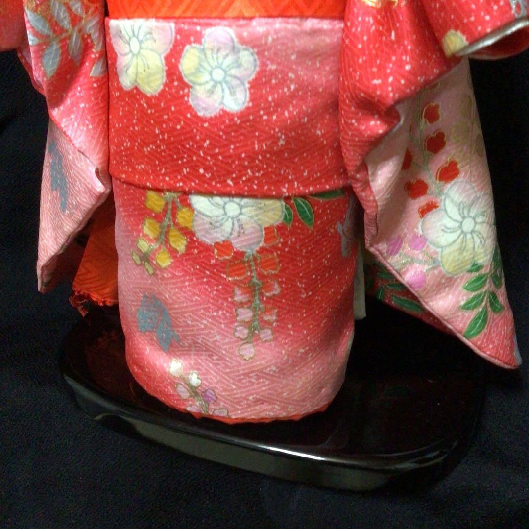 市松人形 ピンクオレンジ着物