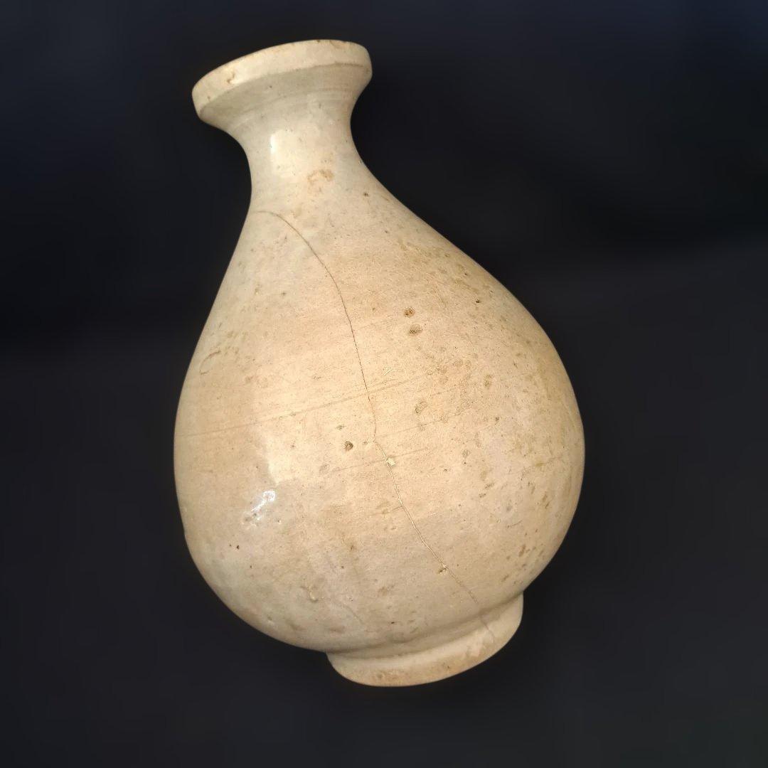 「特別出品！ これぞ骨董！」 李朝 白磁徳利 (幅13cm 高さ20cm) 骨董