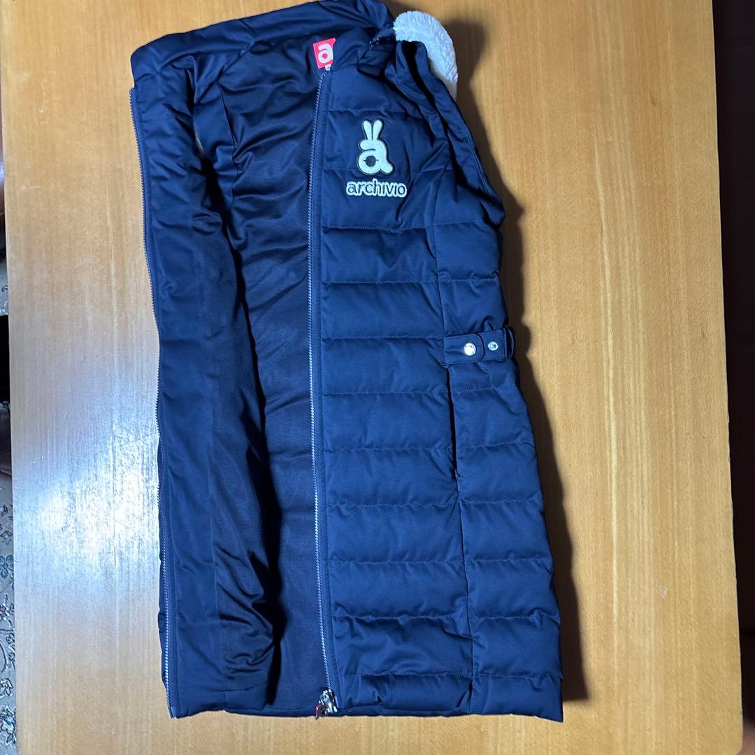 値下げしました。archive フード付きネイビーキルティングベスト M