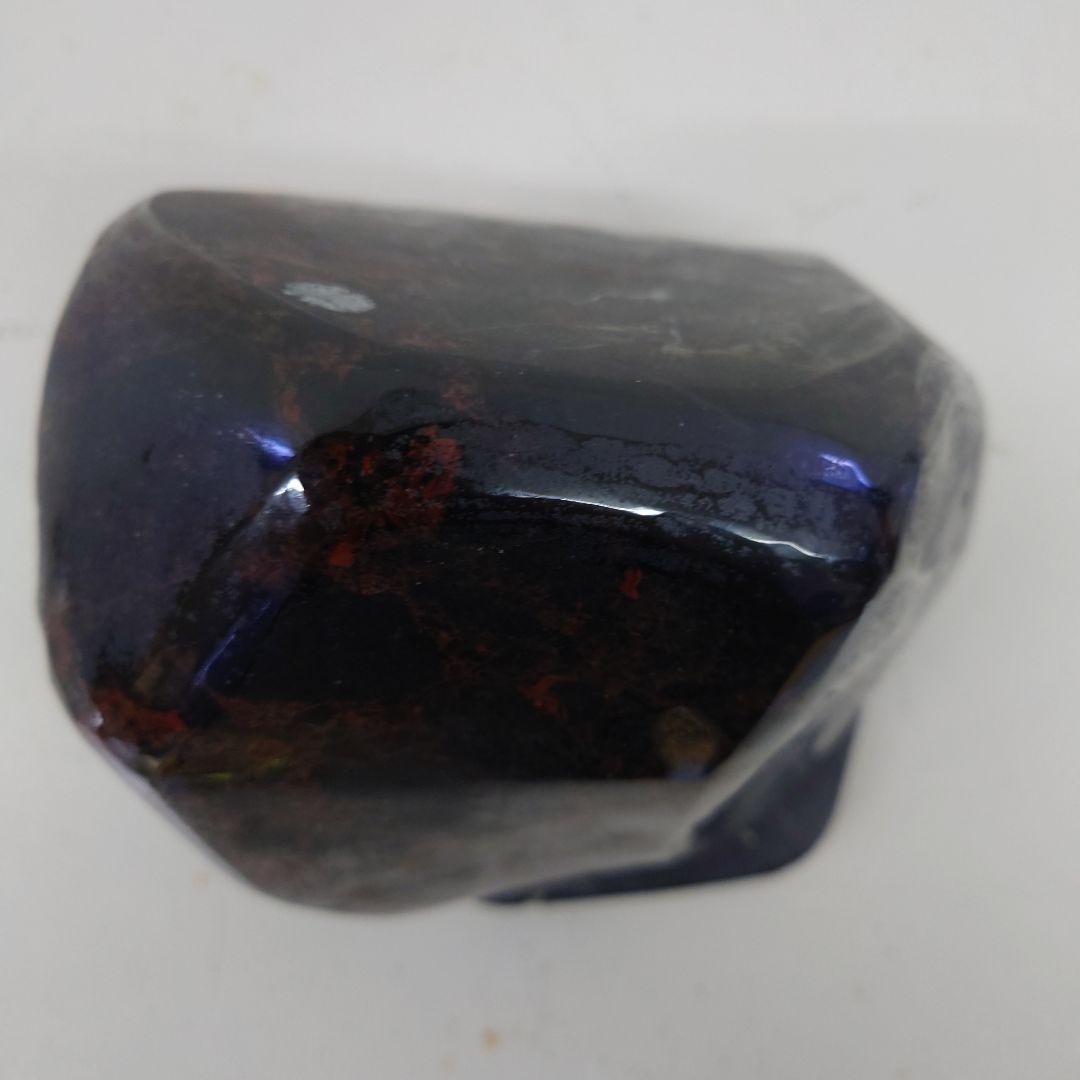 天然石 置物 黒赤の多面体