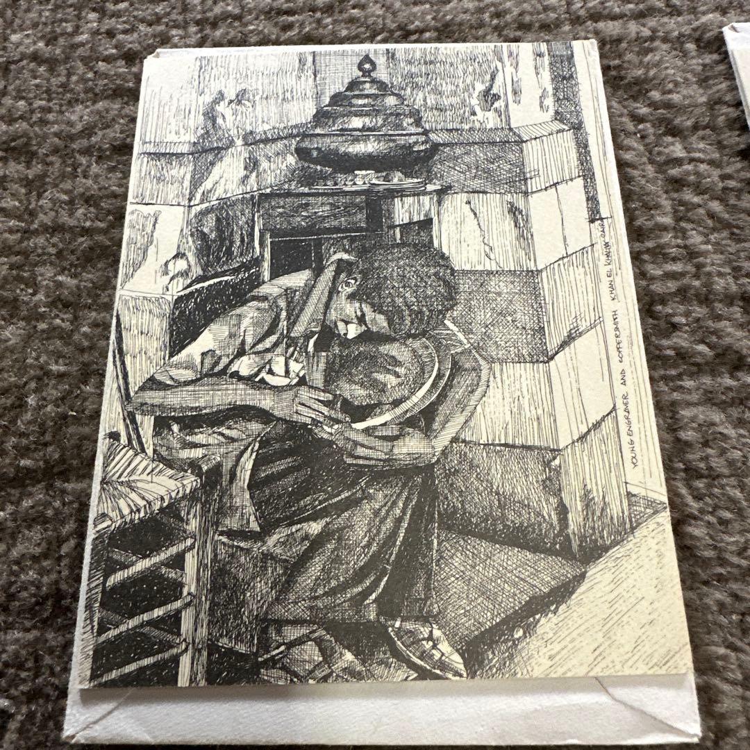 希少 Elhamy Naguib 作 線画 11点 印刷 1970年代 古画