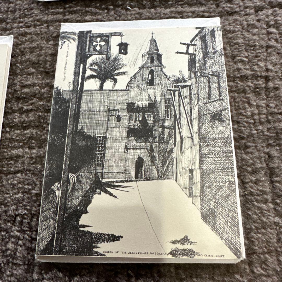 希少 Elhamy Naguib 作 線画 11点 印刷 1970年代 古画