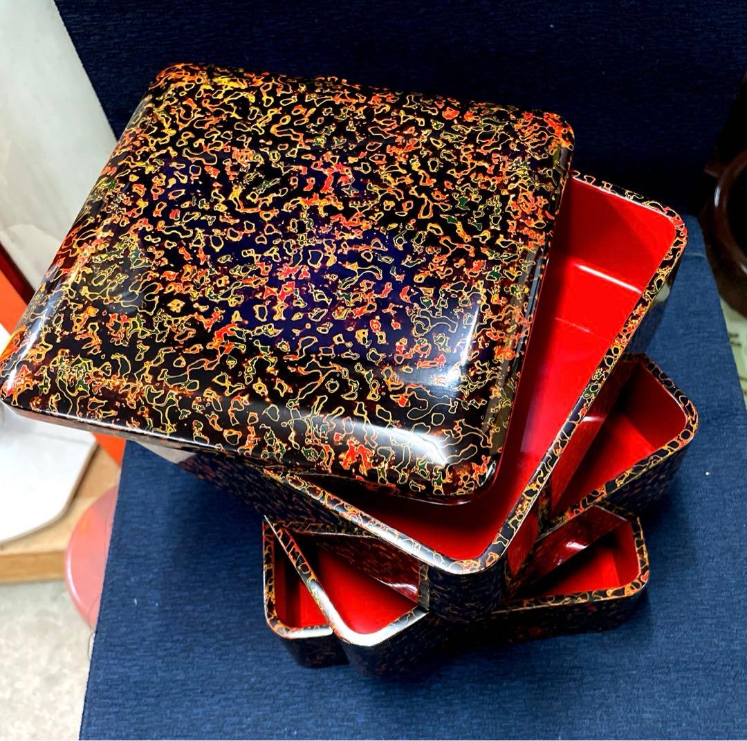 高級津軽塗り　重箱 3段重『大』(天然木)おまけ付き