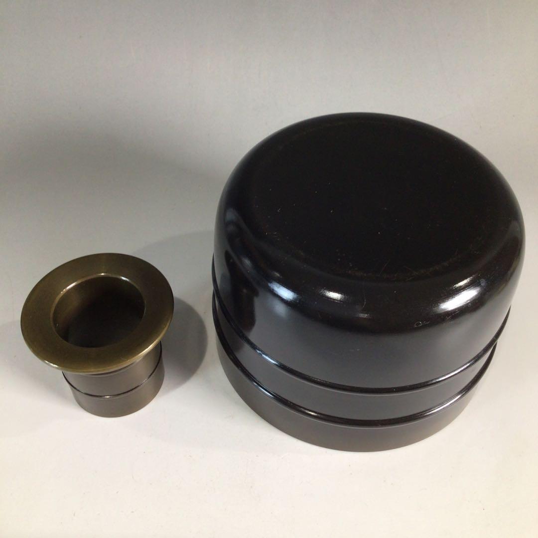 Ｐ３２１　皆具　『金谷浄雲造』『唐銅』『利休形』『水指　建水　蓋置　杓立』　共箱