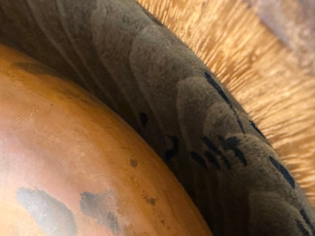 昭和初期　大胆な杢目が目を引く桐の火鉢　木胴銅張り　古民具　当時物　希少