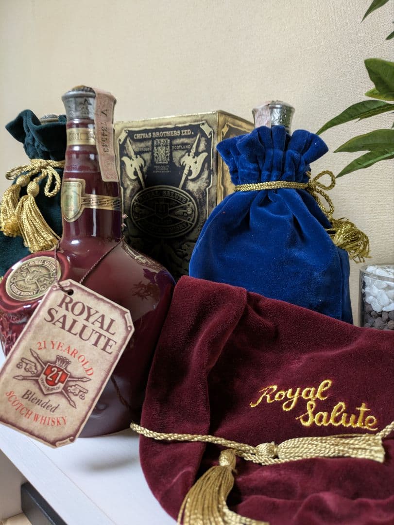 未開封　古酒　 SALUTE 21年 スコッチウイスキー 赤青緑　3本
