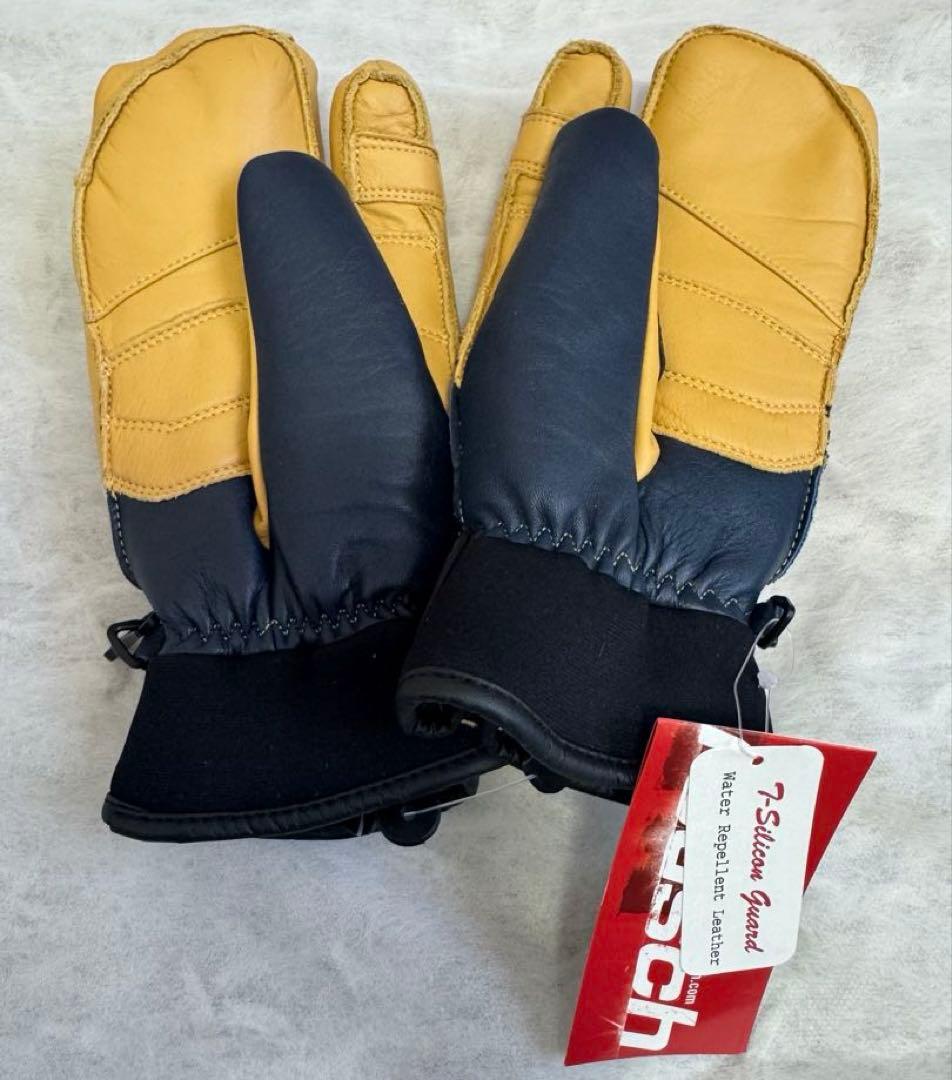 未使用・タグ付reuschミトンネイビー×マスタード サイズ8.0 ロイシュ