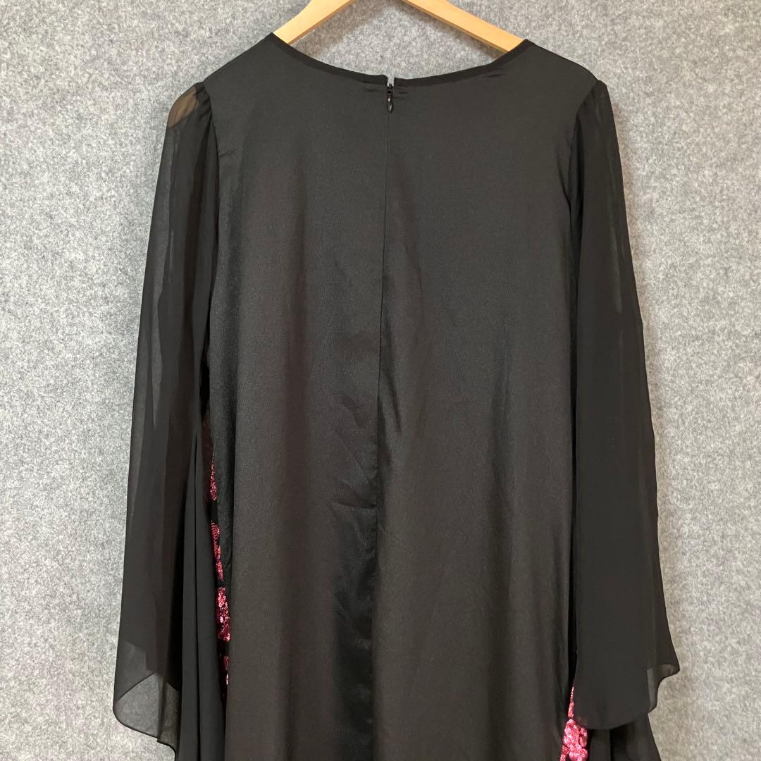 Avivare 社交ダンス用ドレス 黒とピンク スパンコール