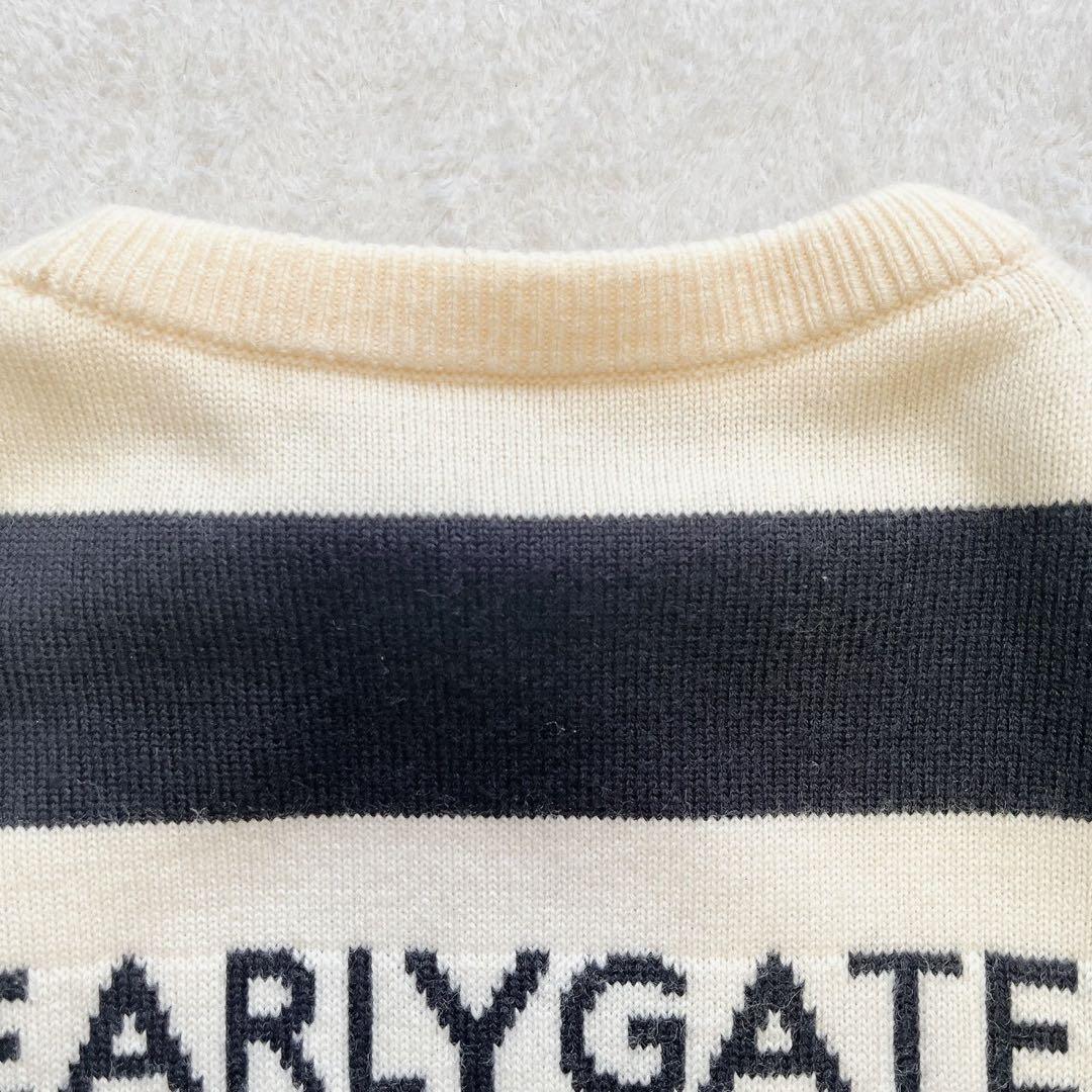 極美品　パーリーゲイツ　近年　蓄熱裏地　防風　スニード　ニット　ボーダー　スター