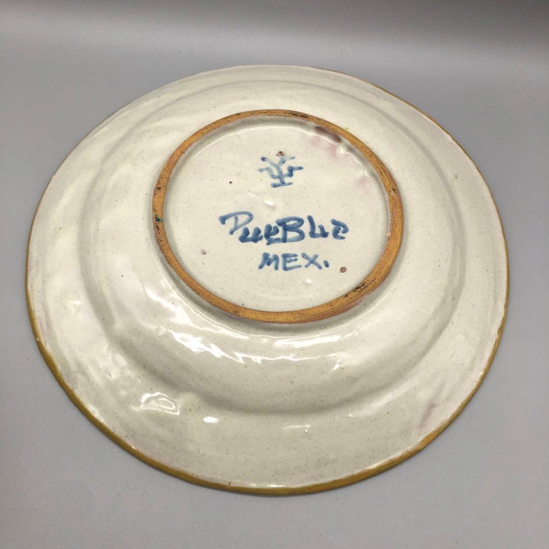 メキシコプエブラタラベラ焼ビンテージ陶器伝統工芸鳥バードお皿プレート24cm5枚