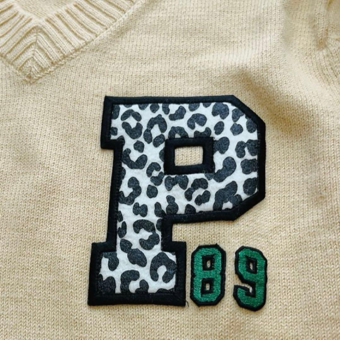 美品　パーリーゲイツ　ニット　ウール　毛　レオパード　ヒョウ　ベージュ　豹　L