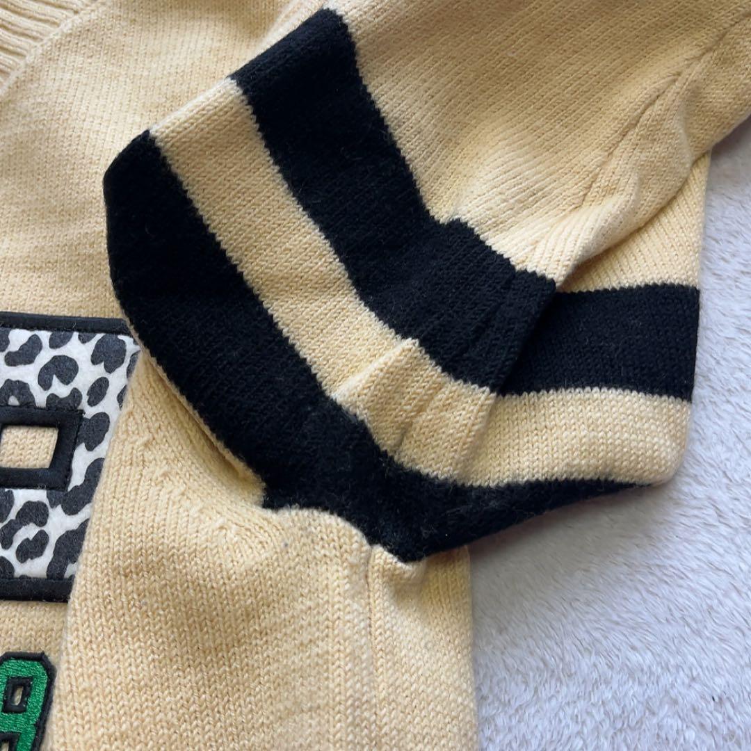 美品　パーリーゲイツ　ニット　ウール　毛　レオパード　ヒョウ　ベージュ　豹　L