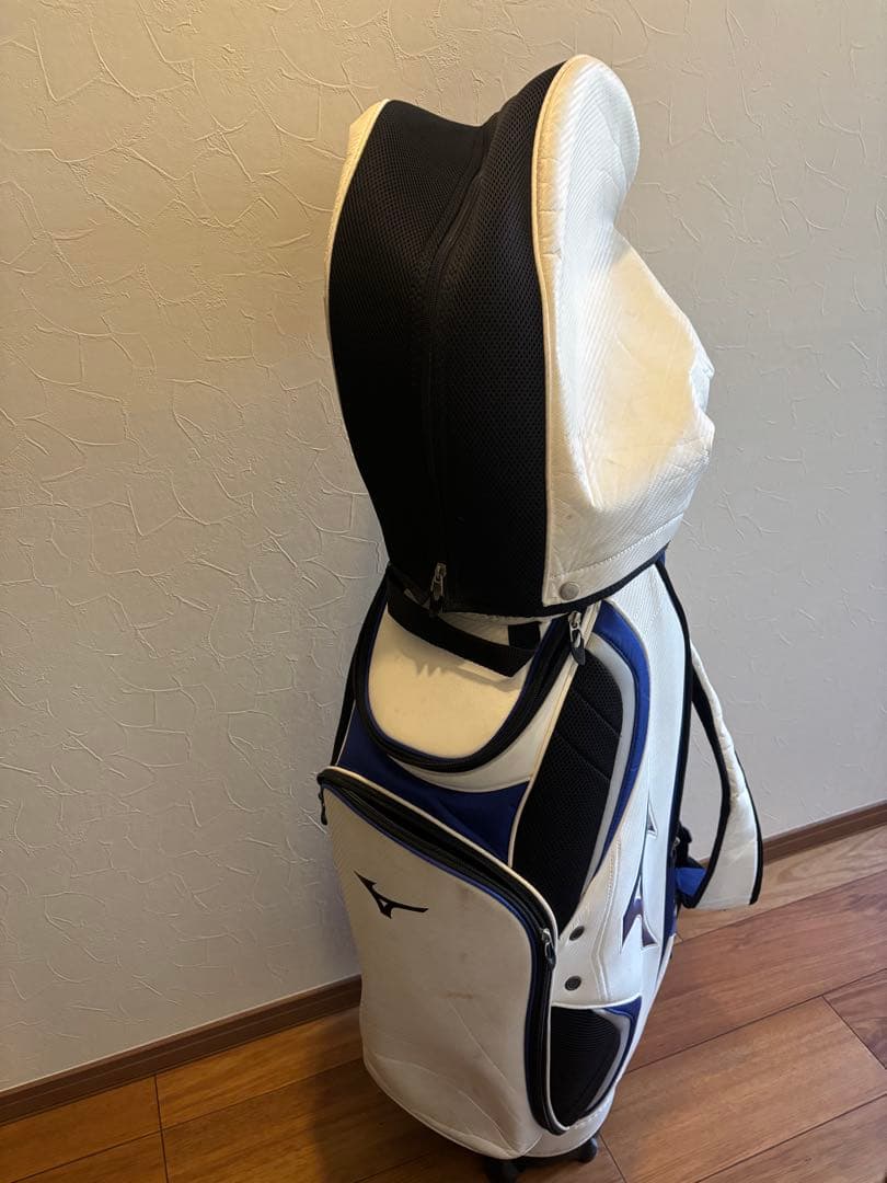 Mizuno キャディバッグ ホワイト/ブルー　おまけ付き