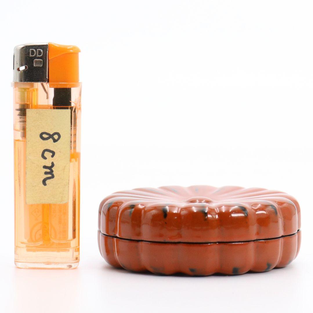 塗師 中村宗哲作 根来 菊香合 表千家十三代 即中斎書付　SX660　N5