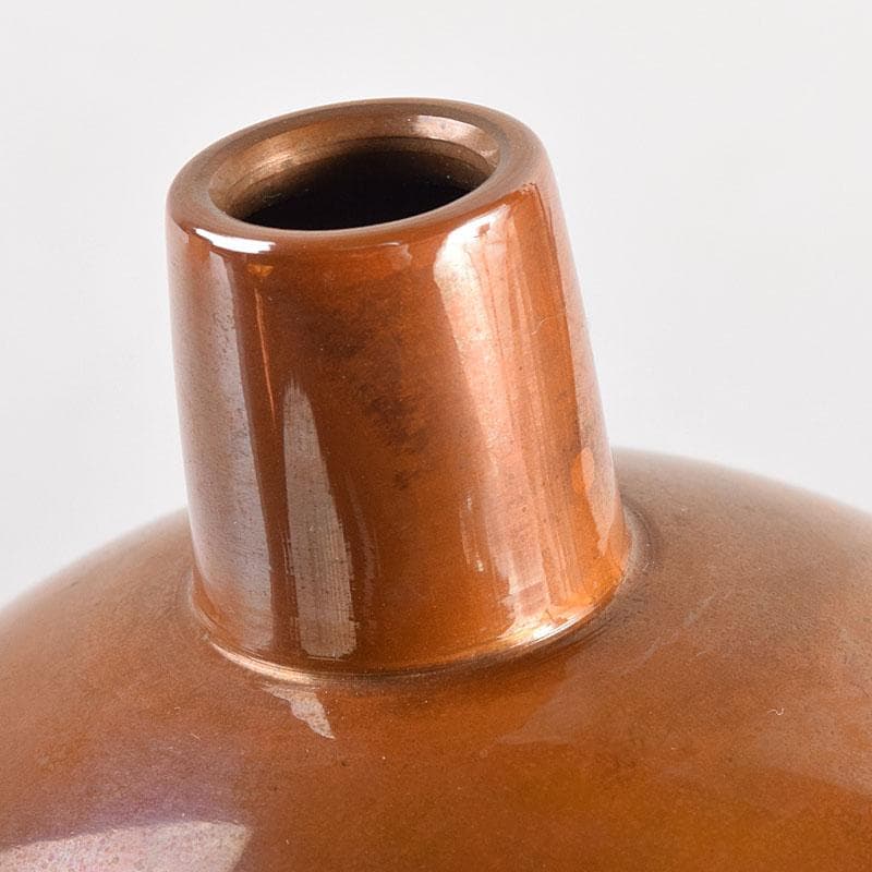 田畑一作造　朱銅　一輪挿し　樫の実　共箱　V　8319