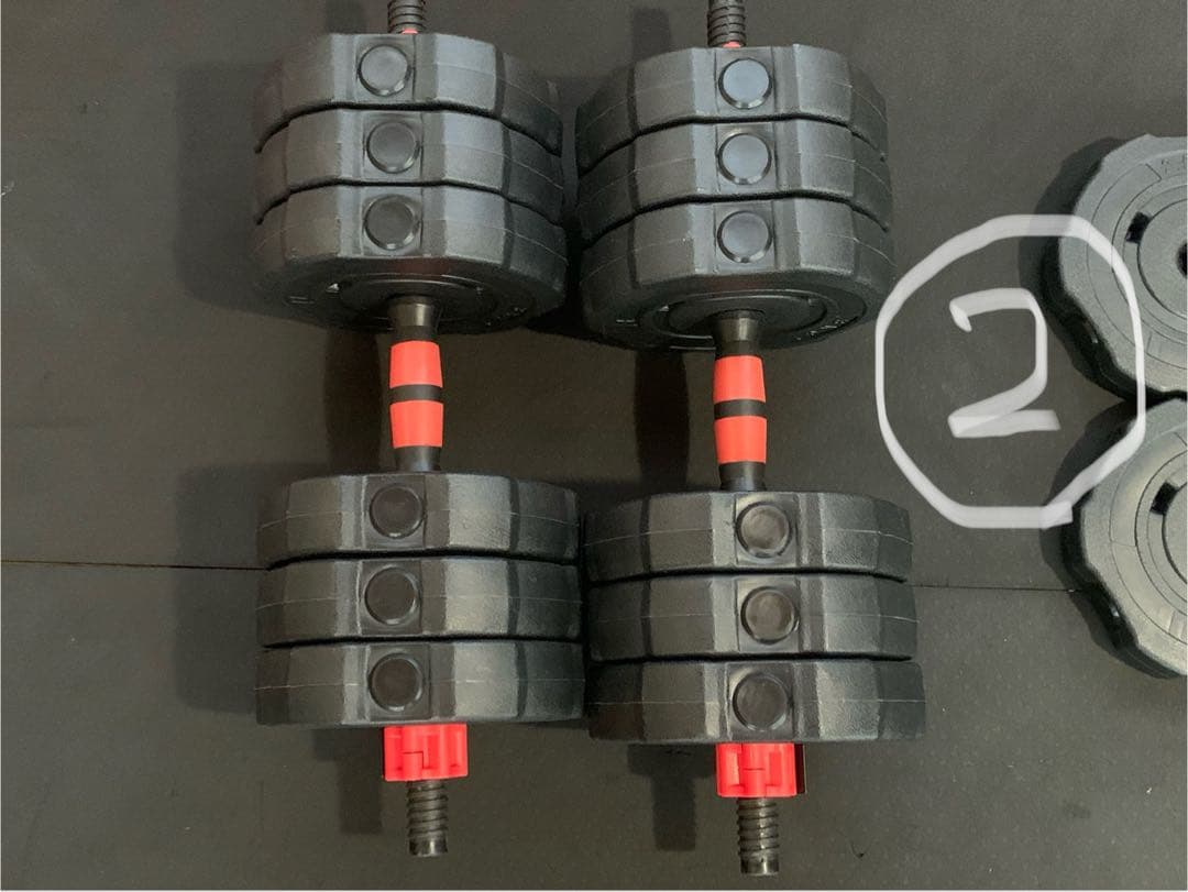 値引可①30KG六角形ダンベルと②可変式23.5kgダンベル【受け取り限定】