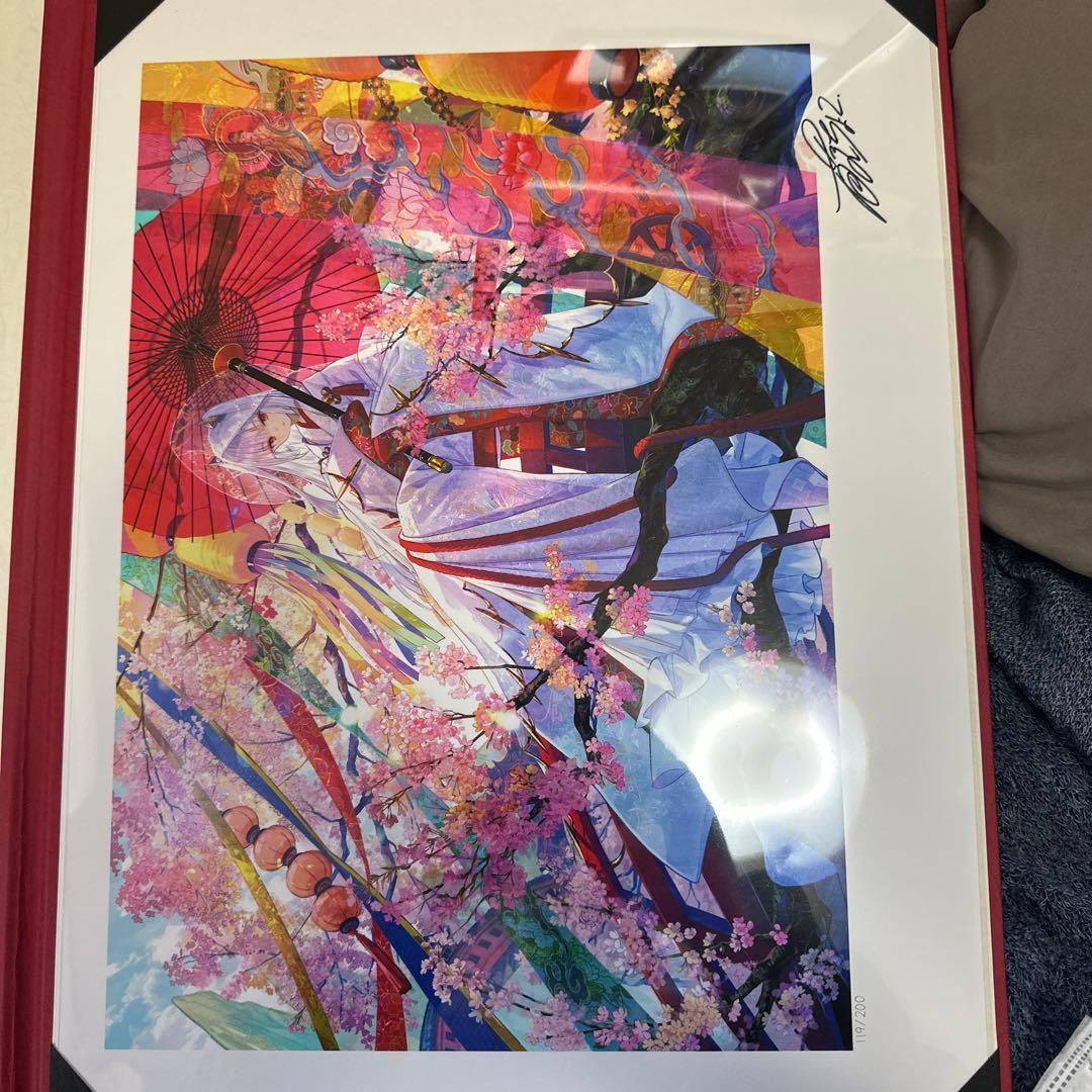 藤ちょこ直筆サイン入り書き下ろしアートグラフ彼岸の花複製原画