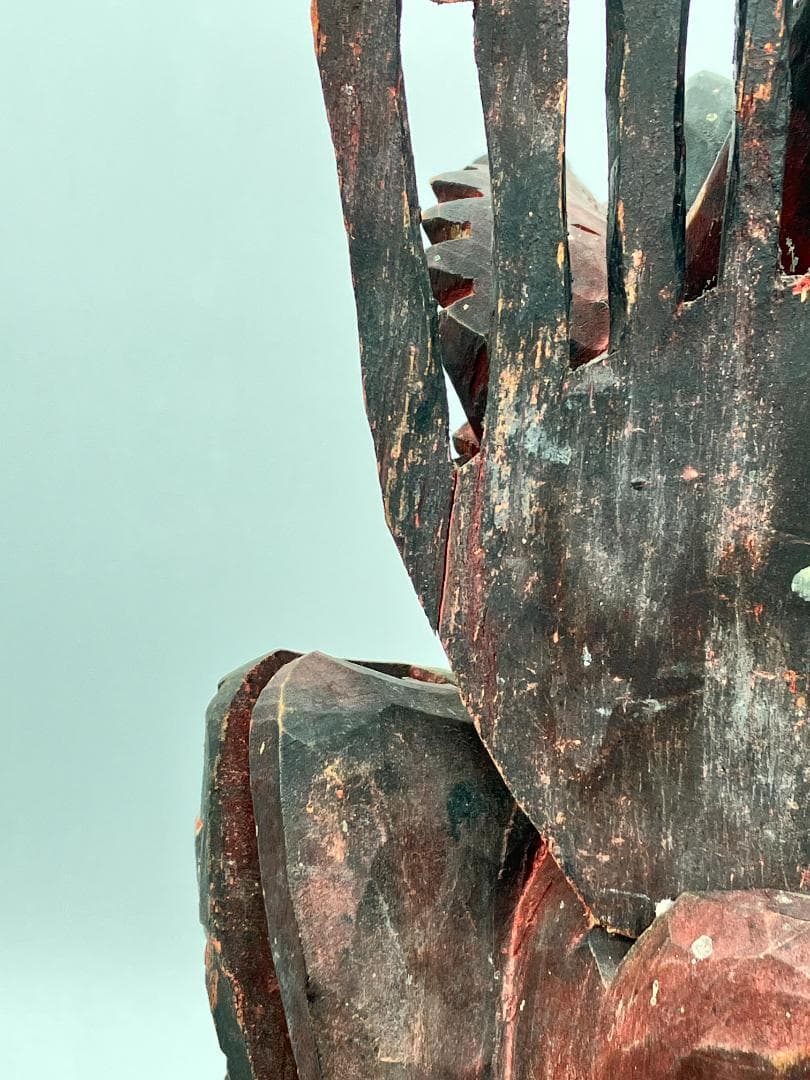 【時代物】　ガルーダ象　木彫り インドネシア 全長：約６１ｃｍ　オブジェ