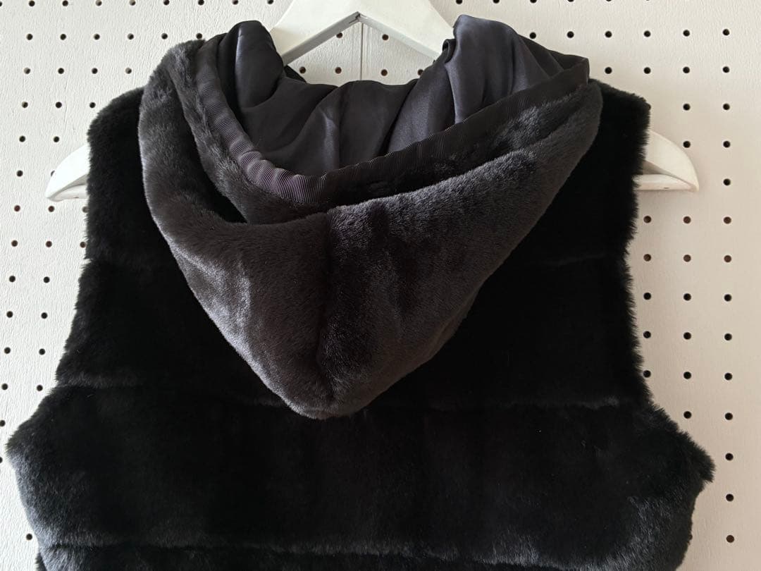 ランバンスポール　ゴルフ用フェイクファーベスト サイズ38 ブラック