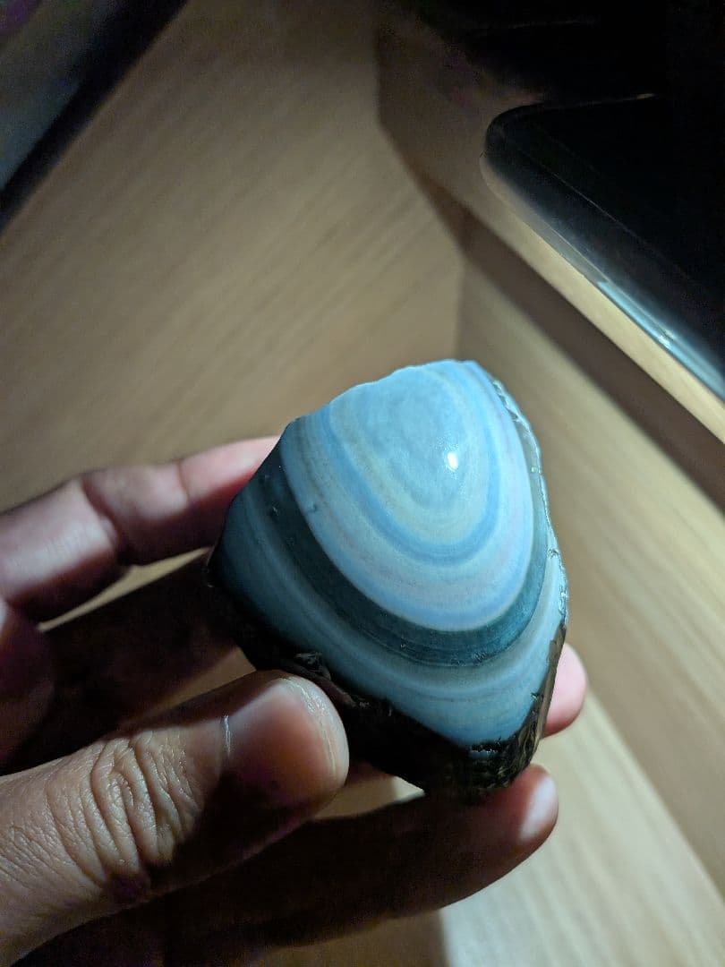 研磨品　十勝石玲瓏　パステルカラーレインボーオブシディアン　特級品