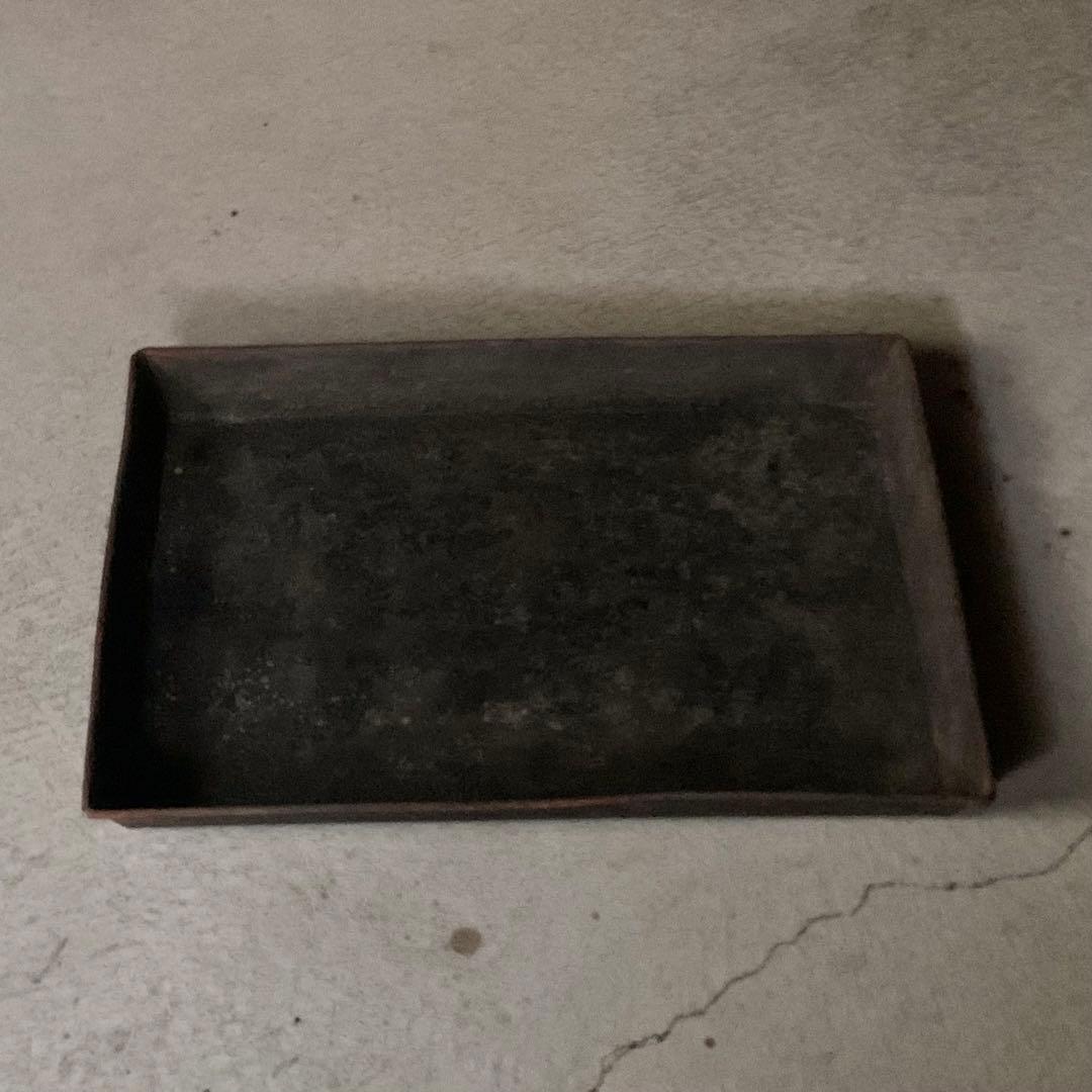 大きな 鉄の トレイ 古道具 アンティーク オブジェ 鉄製トレー
