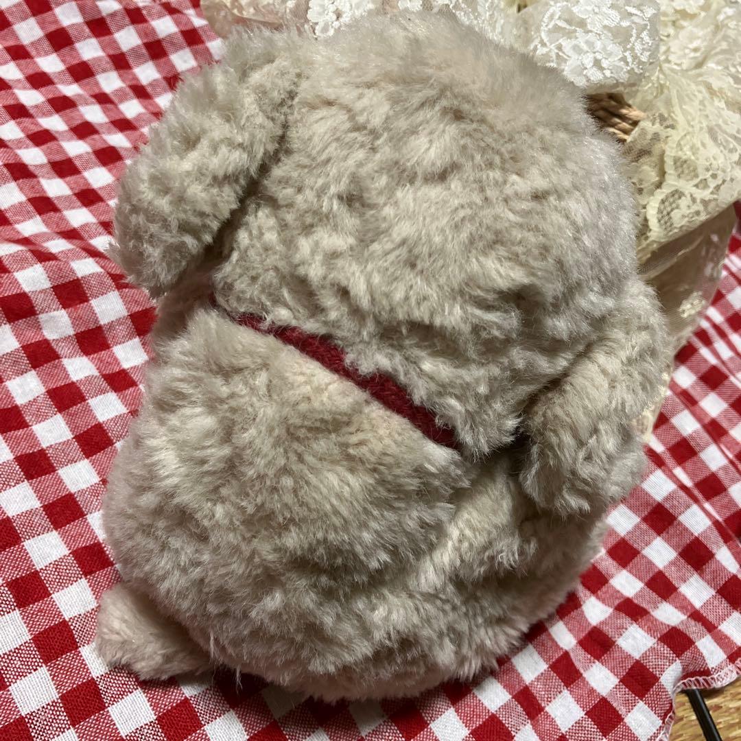 レトロぬいぐるみ　犬　うめ吉ぬいぐるみ　ベージュ　赤ちゃん　クタクタ