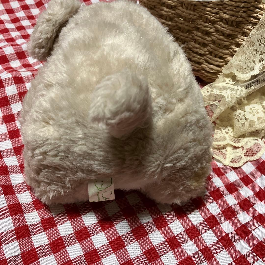 レトロぬいぐるみ　犬　うめ吉ぬいぐるみ　ベージュ　赤ちゃん　クタクタ