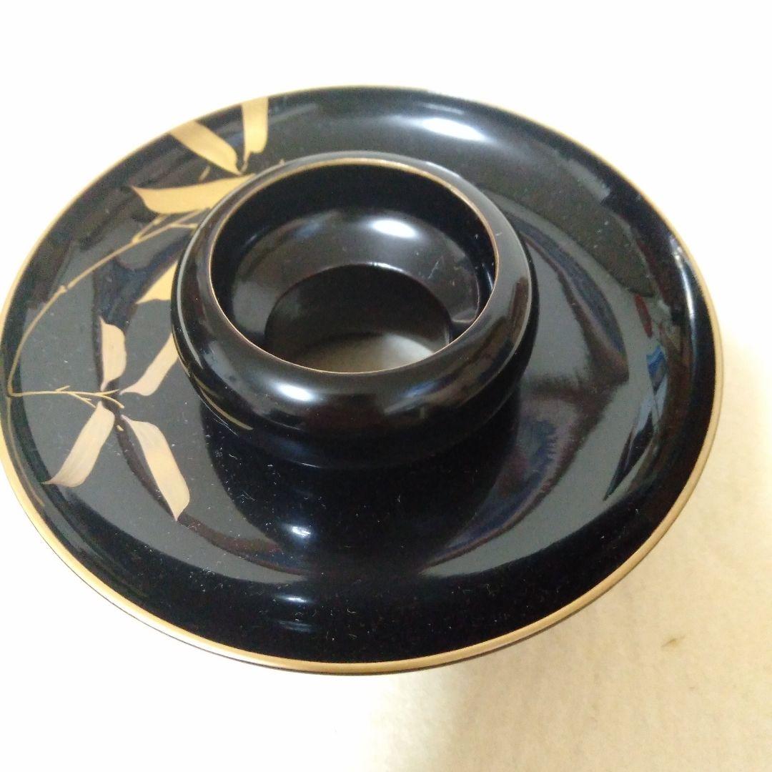 松竹梅蒔絵入　木製茶台十客　美品