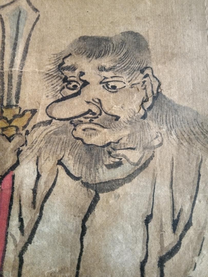 大津絵？作者不詳猿田彦神まくり