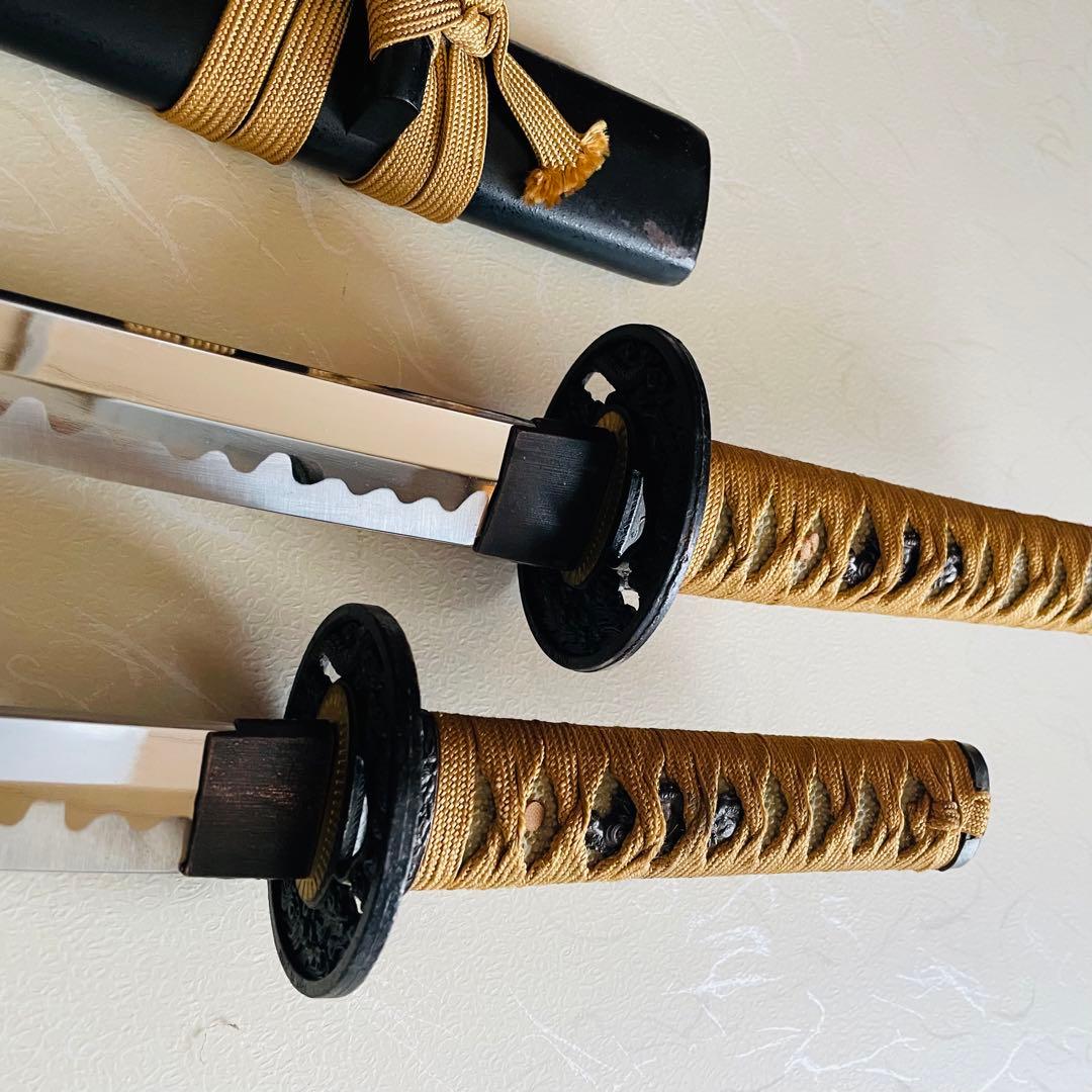 ま*さ様 模造刀 日本刀 武具 刀剣 のたれ刃紋 居合刀 2本セット 太刀 脇差