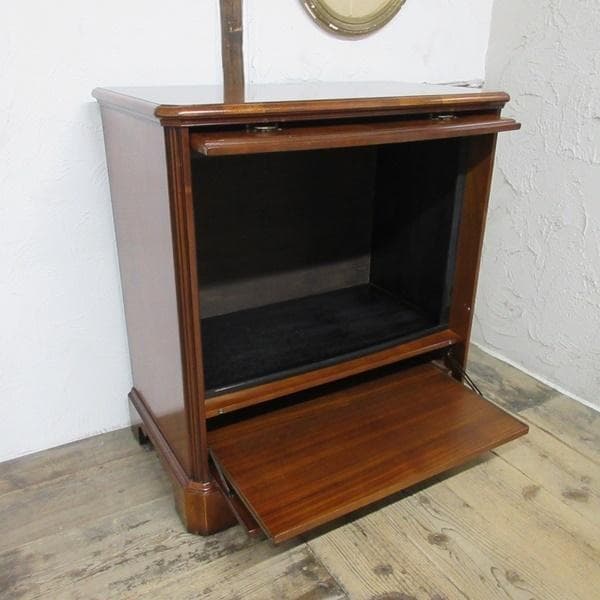 イギリス アンティーク 家具 キャビネット 飾り棚 収納 キャスター 6622c