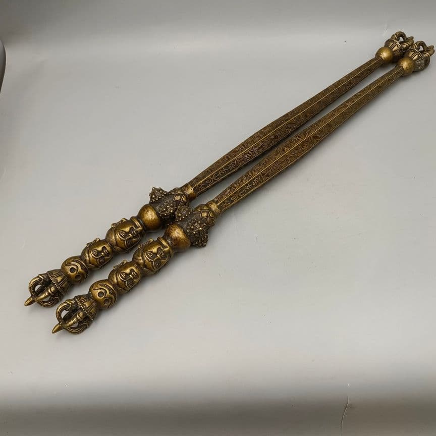 銅器 密宗伝蔵 五股金剛杵 法器 降魔仗神鞭 武器 兵器 銅鞭 工芸品 置物