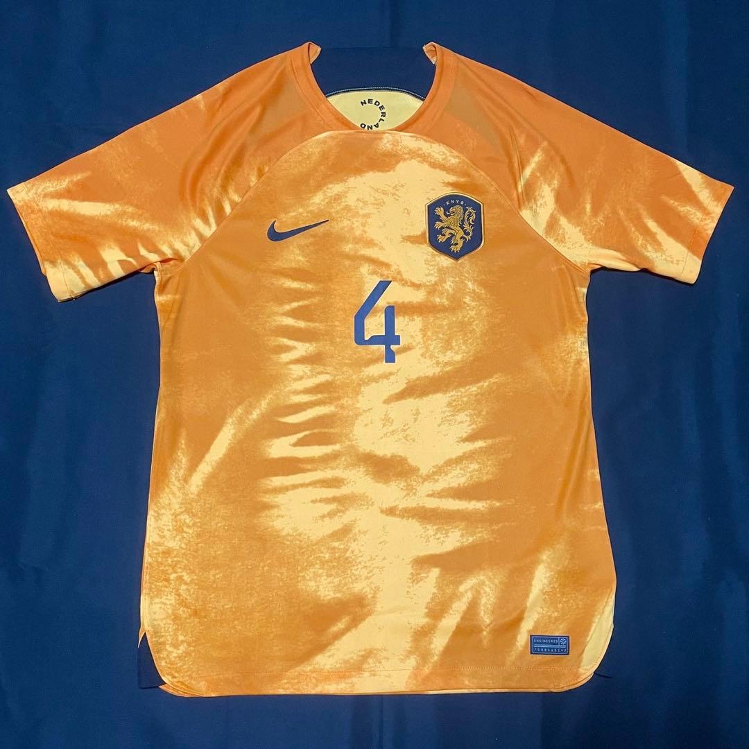 【正規品／美品】2022 オランダ代表 ホーム ファン・ダイク 4 NIKE L