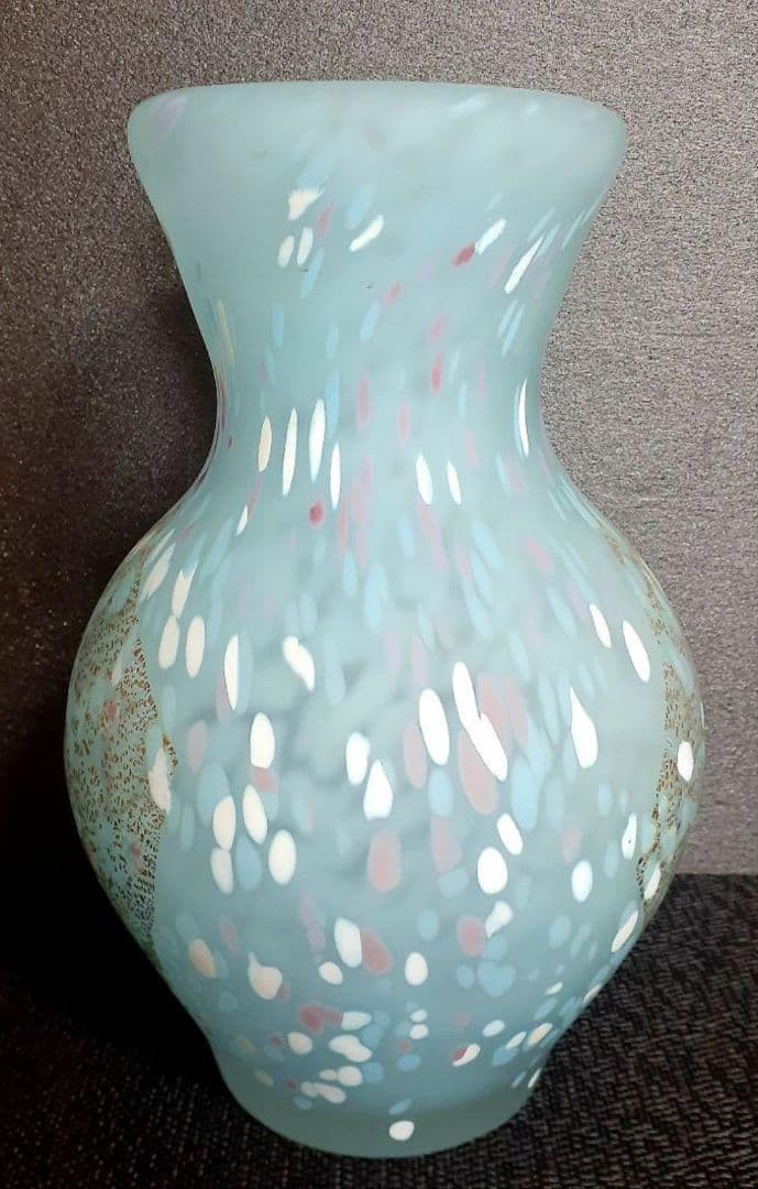 【真作保証❗️】文化勲章受章作家　ガラス工芸界重鎮【藤田喬平】作　手吹金彩花瓶