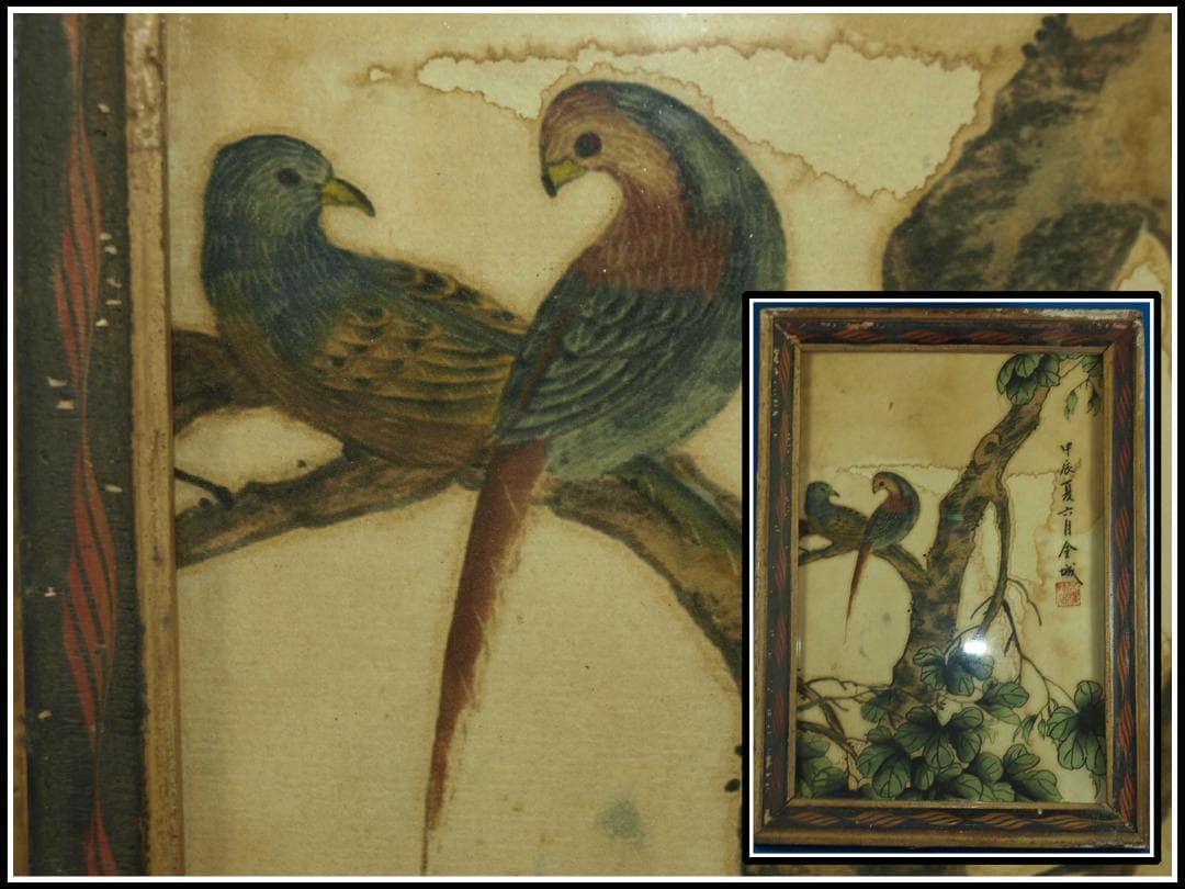 解体屋さん委託品　中国古美術 清時代木製肉筆絵※激安骨董品 N1476B19-3