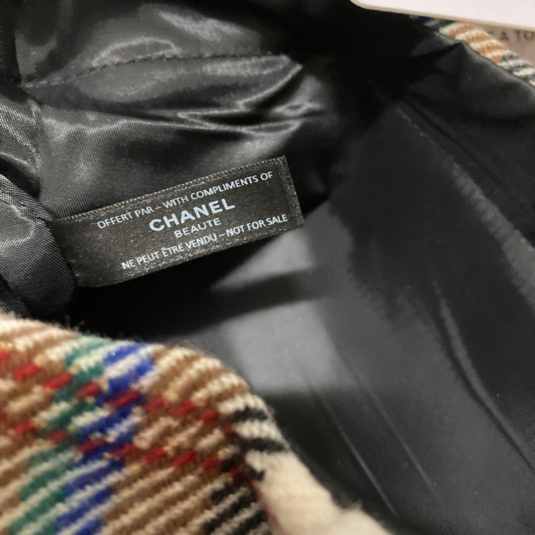 CHANEL チェック柄トートバッグ　スパンコール