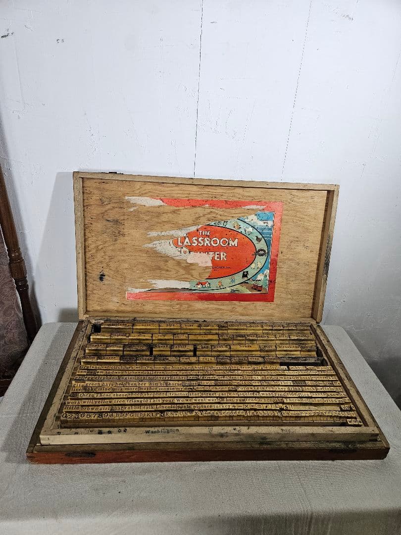 USアンティーク 1930s 印刷用のスタンプセット アルファベット 記号 数字