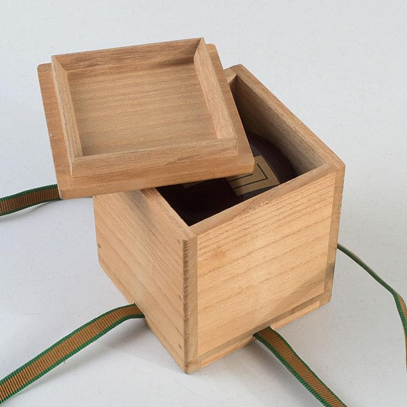 茶道具　山中塗　熊谷秀穂作　玄々斉好　溜塗　源氏棗　V　9436