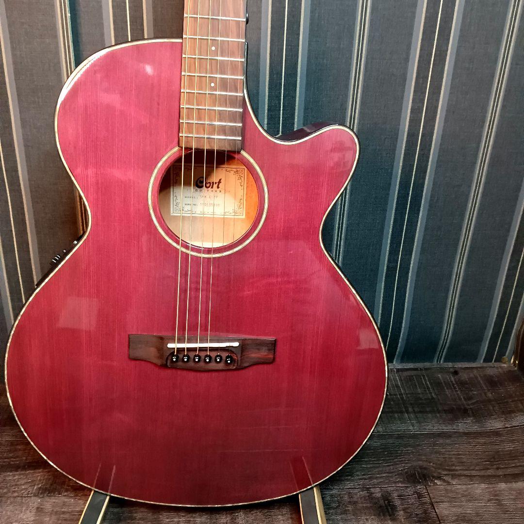 エレアコ Cort コルト パープル 紫 エレキ アコースティックギター SFX